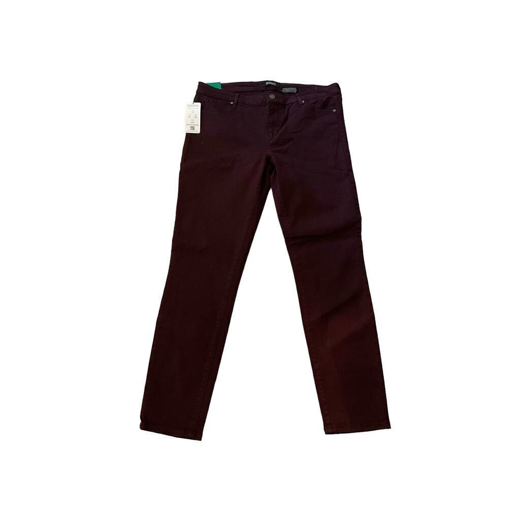 Buffalo David Bitton Vale Stretch Skinny‎ Jeans Women's 12/32 Burgundy Mid-Rise